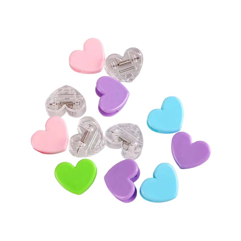 Clip acrílico transparente para encuadernación de corazones
