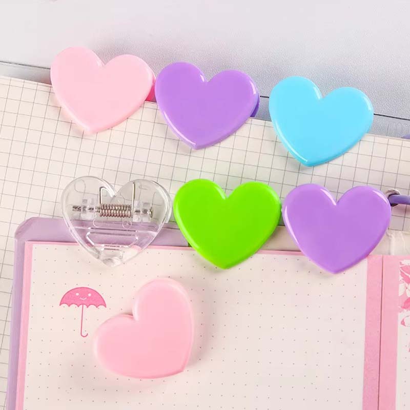 Clip acrílico transparente para encuadernación de corazones