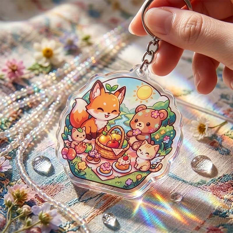 Encanto de llavero acrílico Epoxy Anime Shaker