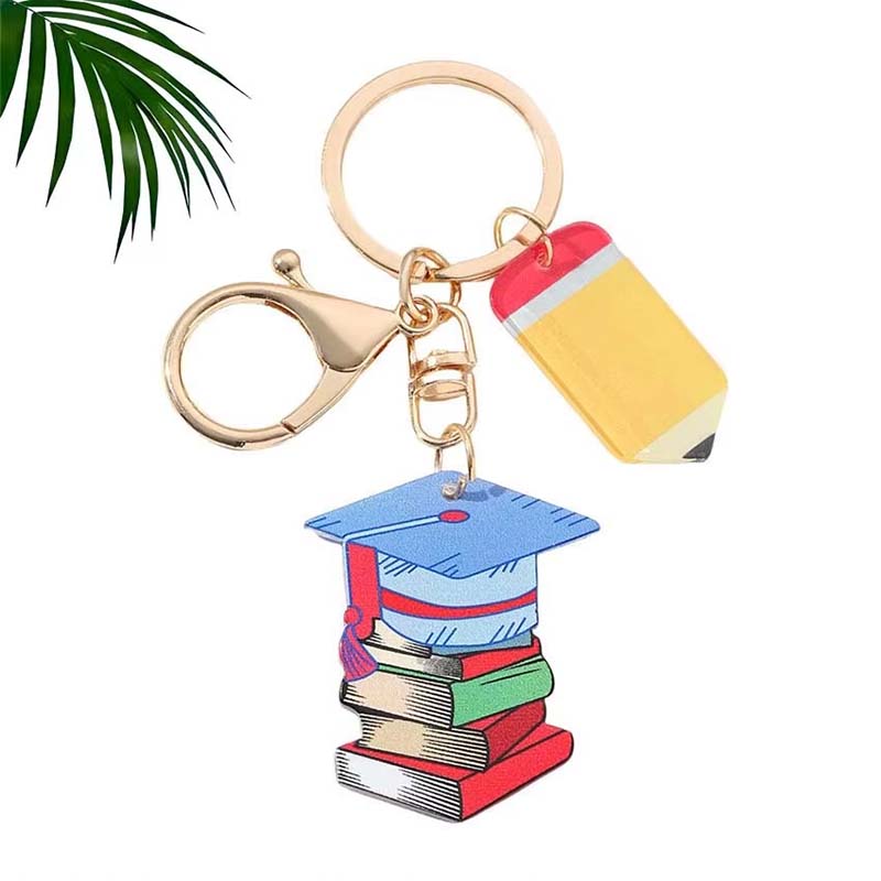 Encanto de llavero acrílico para profesor de graduación