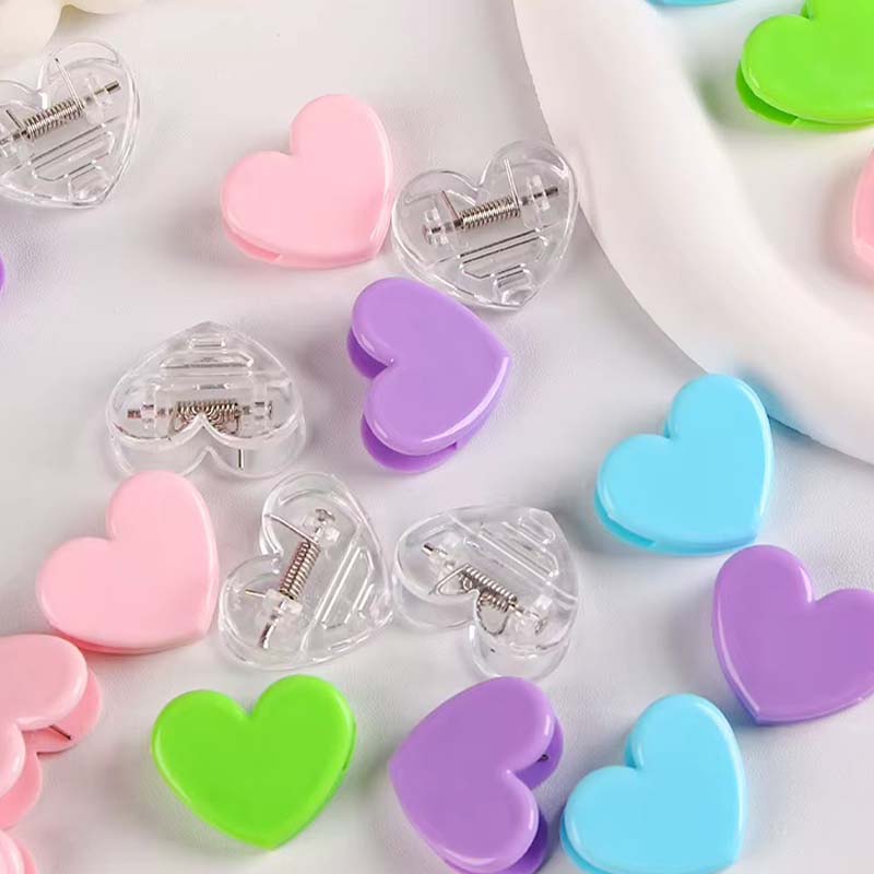 Clip acrílico transparente para encuadernación de corazones