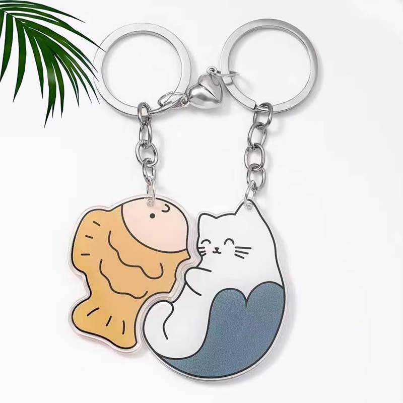 Imán de llavero acrílico epoxi para pareja de anime