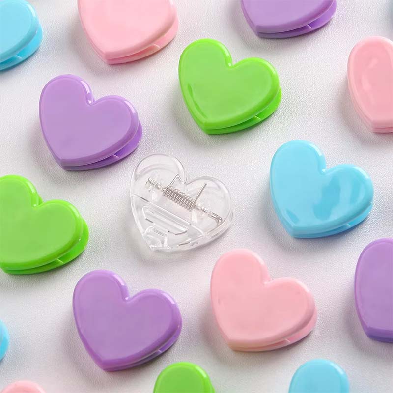 Clip acrílico transparente para encuadernación de corazones