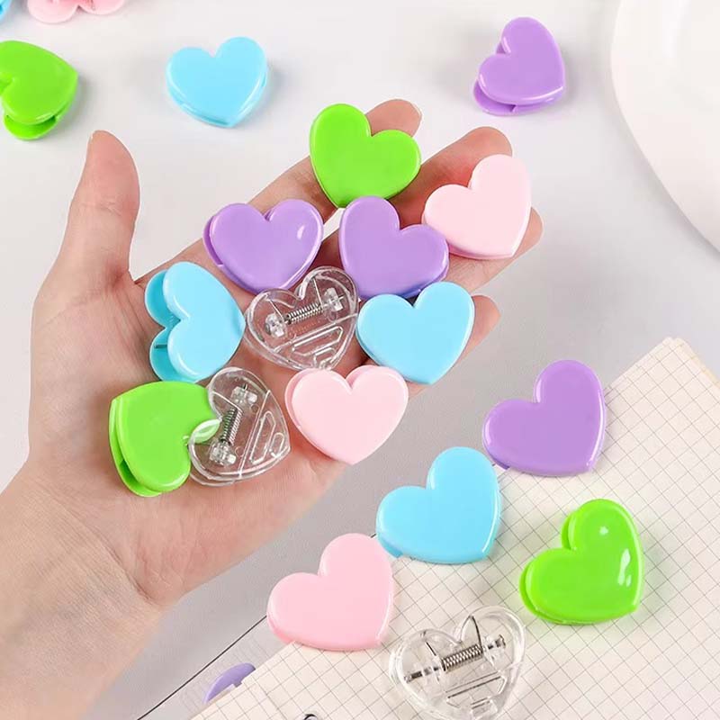 Clip acrílico transparente para encuadernación de corazones