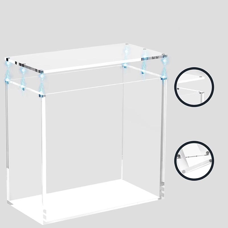 Caja protectora con modelo de figura y vitrina acrílica personalizada
