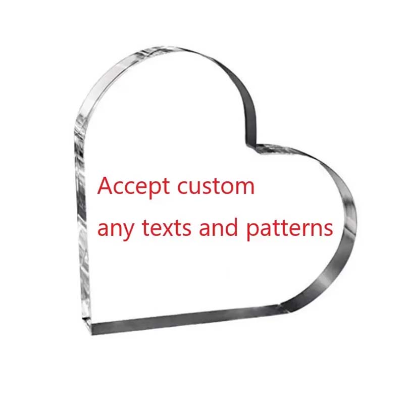 Regalo de joyería con adorno de corazón acrílico con logotipo personalizado