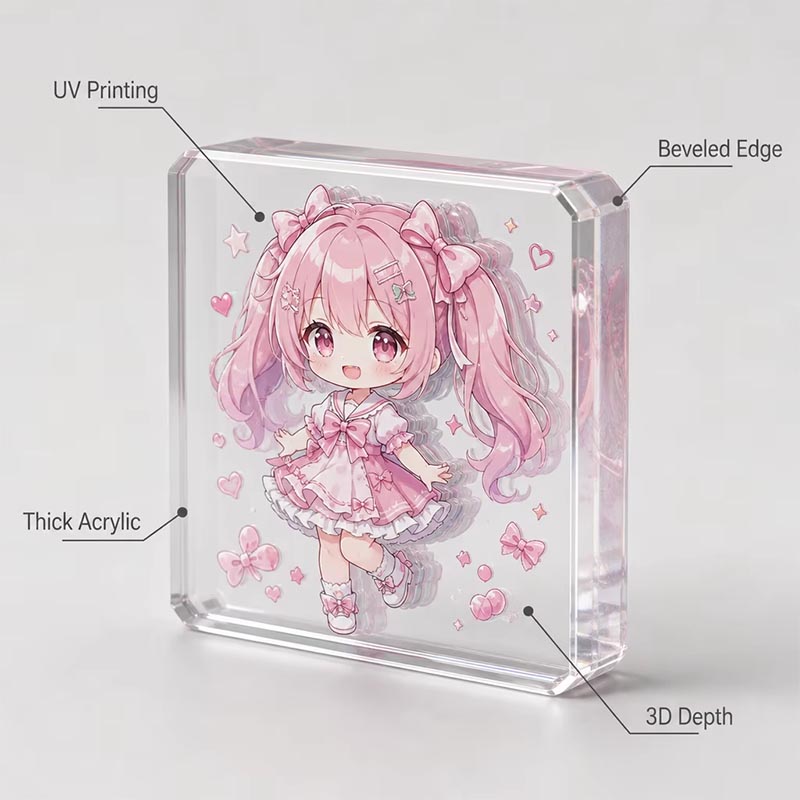 Decoración de alfabeto standee acrílico impreso en 3D UV personalizada