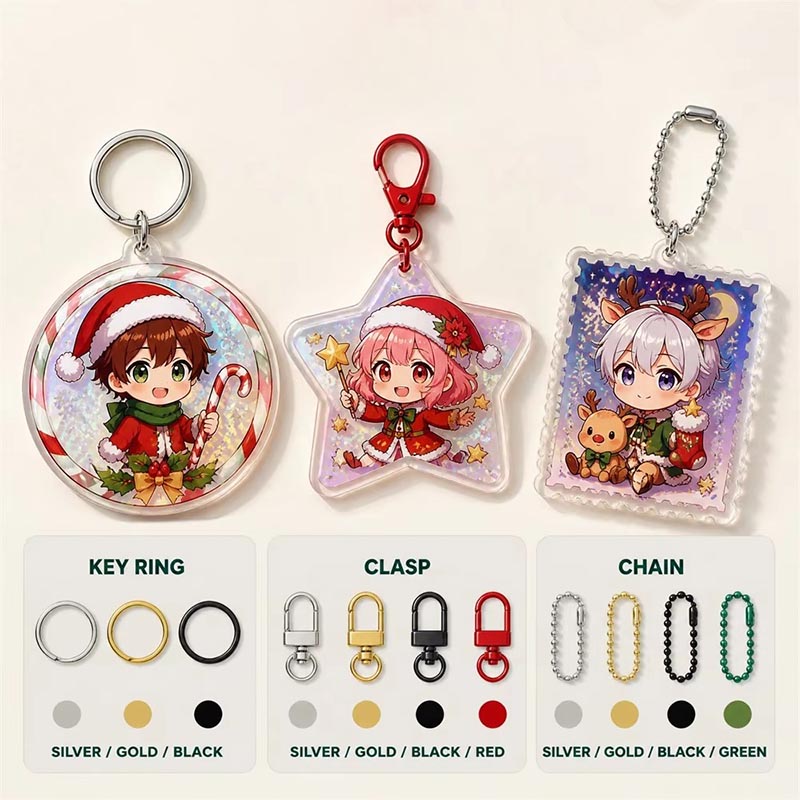 Llavero acrílico de anime personalizado Llavero holográfico de promoción de epoxi
